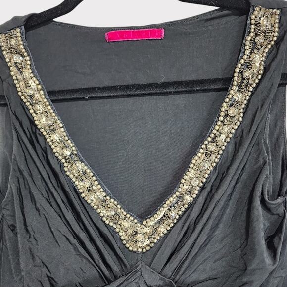 "Velvet" Brand Beaded Neckline Mini Dress – Size Small - Picture 5 of 8